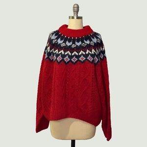Rag & Bone - Willow Red Fair Isle Sweater - NWT